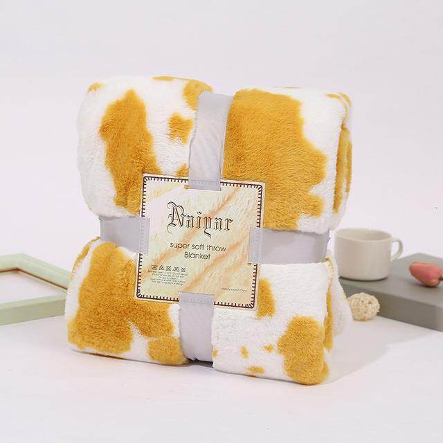 {Highend blanket} ผ้าห่มสักหลาดลายวัวกระเป๋าหิ้วน้องหมาผ้าคลุมเตียงผ้า