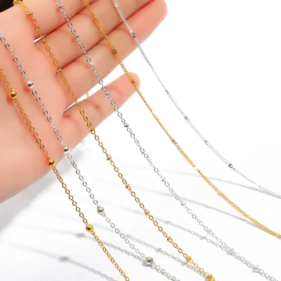 5M Beads Chain Stainless Steel Beaded Chain Handmade Jewelry Accessories For DIY Necklace Bracelet Anklet Making Wholesale