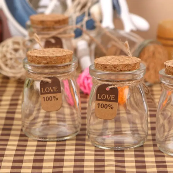 Haoyunla 10pcs 100ml Glass Jars With Cork Lids Diy Wishing Bottle Wedding Favors Apothecary Jars Honey Pot Bottles Milk Glass Bottles Yogurt Pudding Glass Bottle Lazada Ph