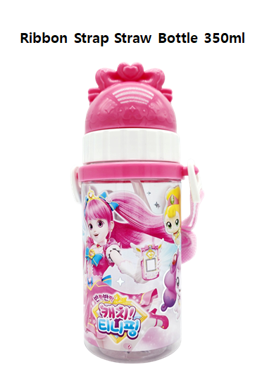 Catch Tiniping Safe One-touch Water Bottle 470ml / Ribbon Strap Straw Bottle 350ml