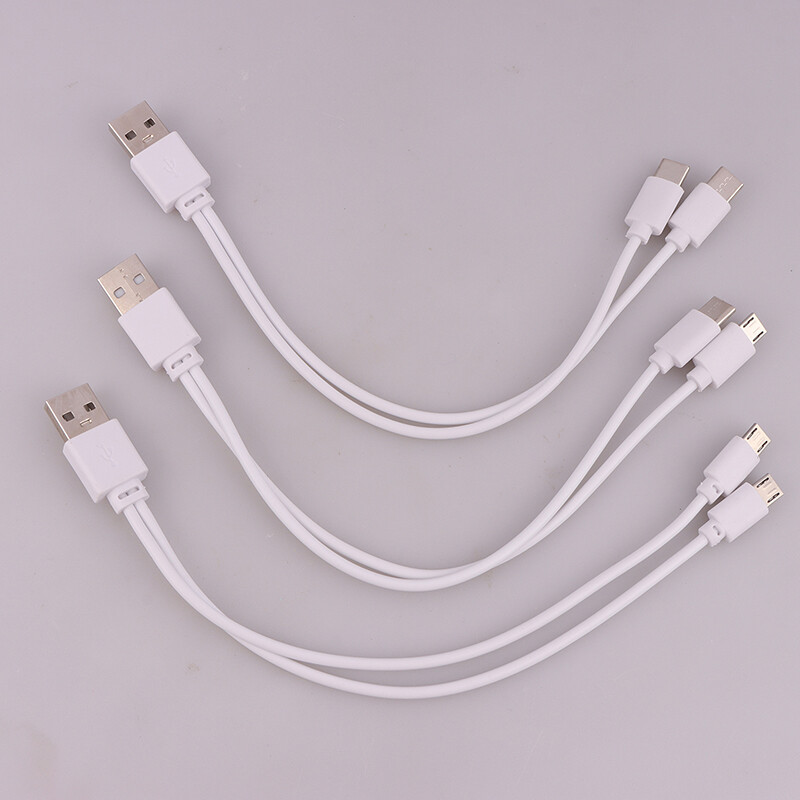 Xiaodage💕 1Pc 2 in 1 USB Male to Micro USB Type-C Splitter Data Transfer Charging Cable for for Android Smartphones Tablet Dual Micro USB