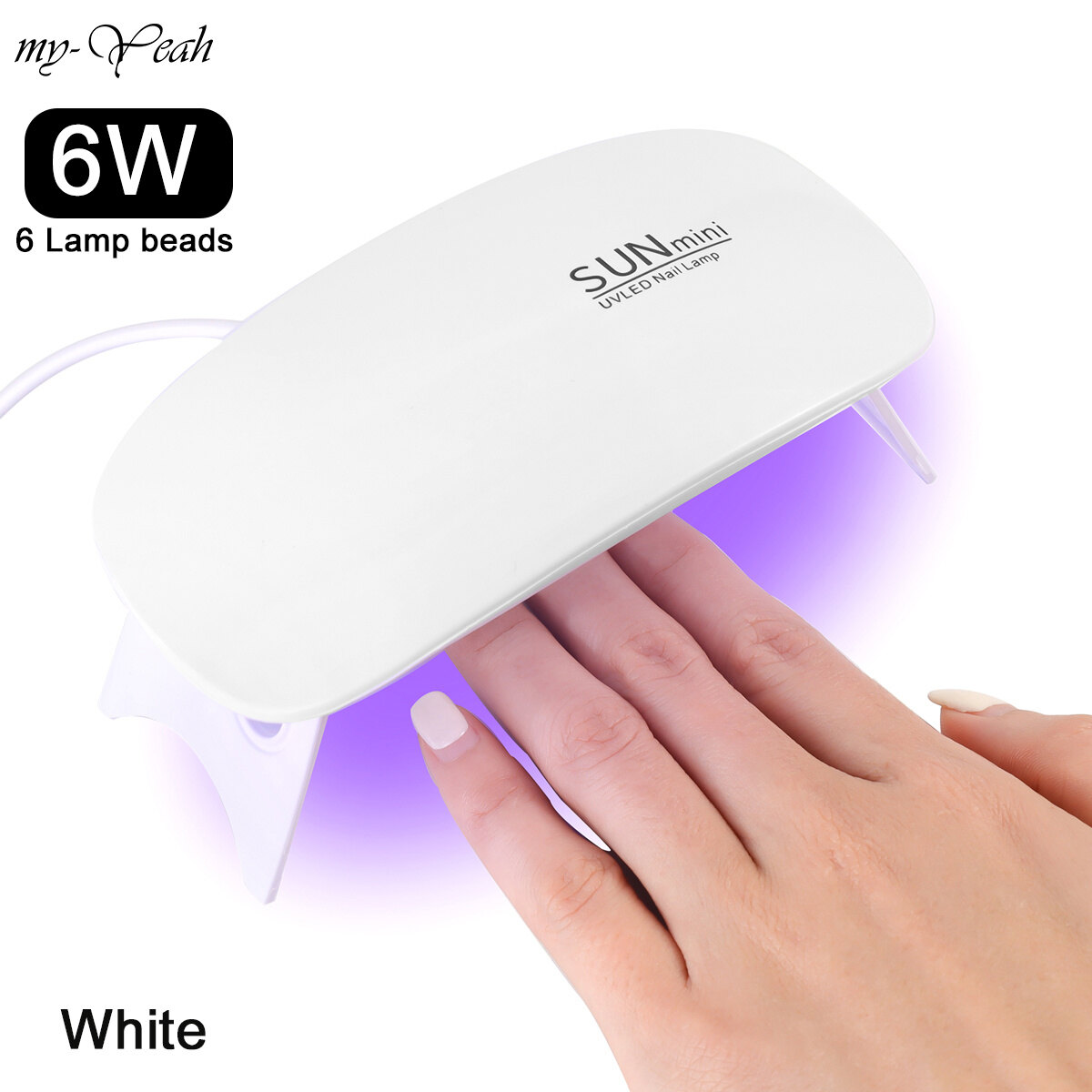 6W Pink Nail Art Dryer LED UV Lamp Portable Micro Nail Art UV Gel Varnish Curing Machine For Home Use USB Charging Manicure Tool