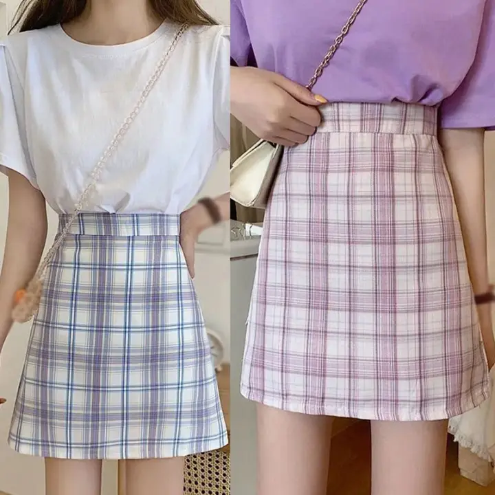 plaid skirt lazada