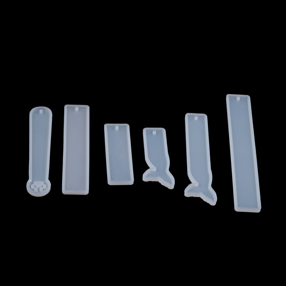1pcs Rectangle Bookmark Silicone Mold Fish Tail Shape Bookmark Casting Mould for DIY Epoxy Resin Craft Jewelry Making Supplies