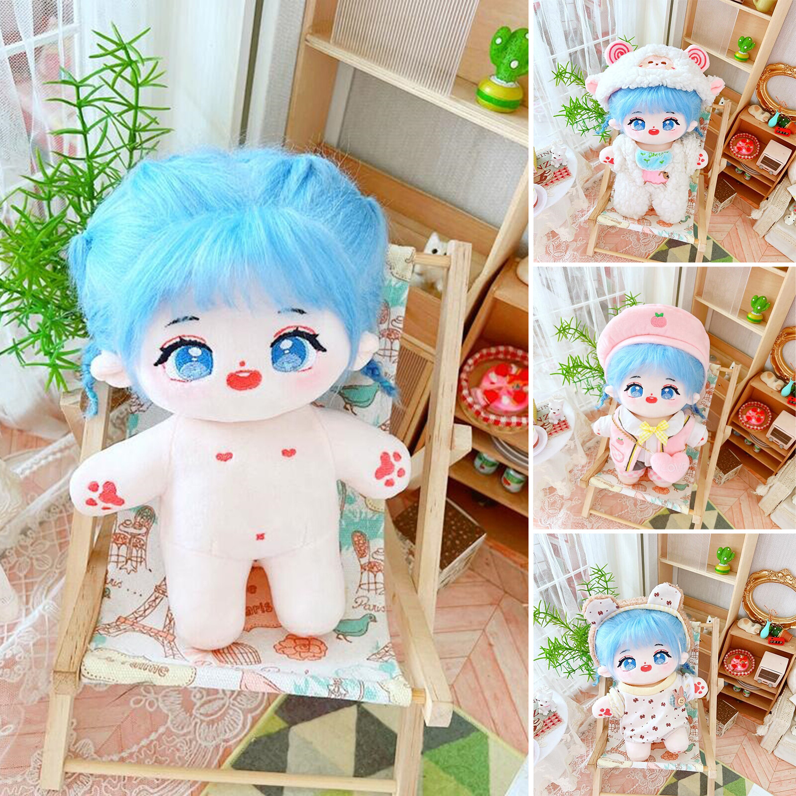 Anime 20cm Naked Doll Lovely Expression Fully Filled Cozy Touch Unfinished Doll Creative Dolls Dress Up Adorable Stuffed Idol Doll Toy Girl Humanoid Cotton Doll Girl Toy Gift Idol Doll Unfinished