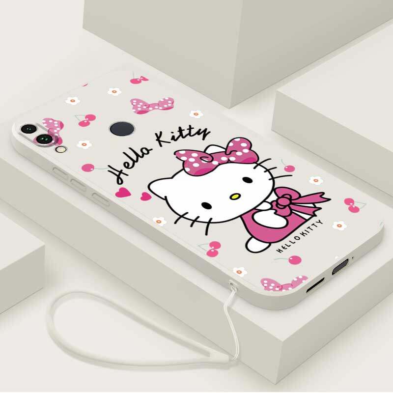 Casing Redmi Note 7 Redmi Note 7 Pro Redmi Note 6 Redmi Note 6 Pro phone case Soft Liquid Silicone Protector Smooth shockproof Bumper Cover Cute Hello Kitty Phone Case Phone Case With lanyard