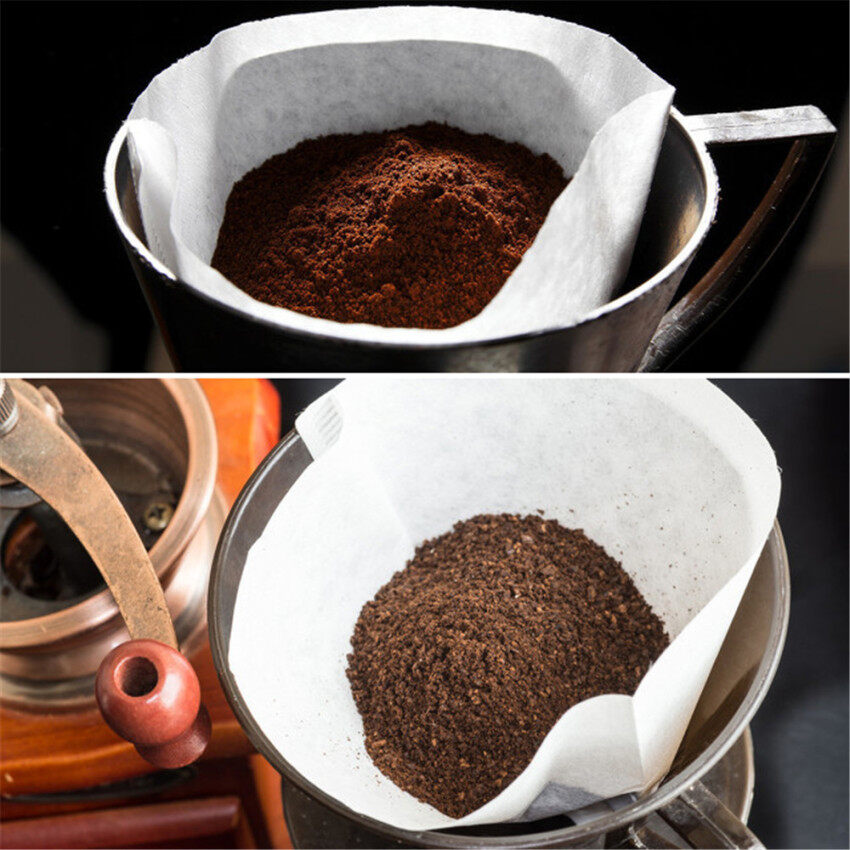 50PCS Cone-Shape Drip Coffee Powder Filter Papers Coffee Cup Strainers Replacement Filters Tea& Coffee Tools Kitchen Accessories
