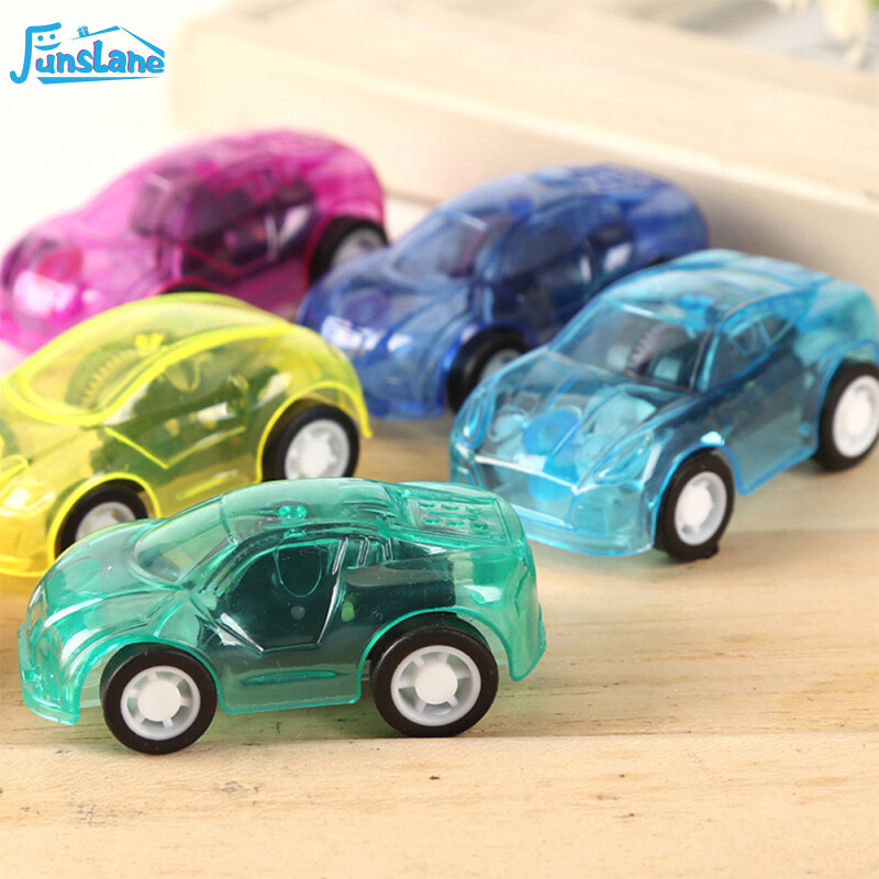 FL【ready stock】Pull Back Car Transparent Candy Color Vintage Mini Pull Back Car Model Kid Toys