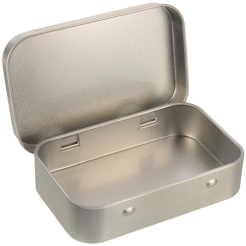 BOKALI 6pcs New Rectangular Empty Metal Tins Storage Hinged Containers 95*60*20mm