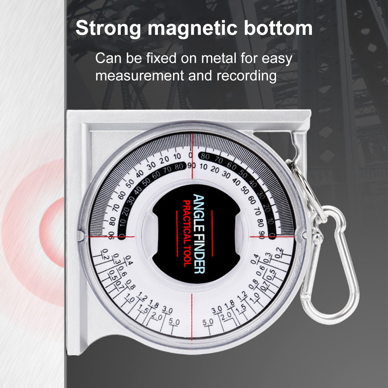kangshaibi Widely Used Angle Finder Strong Adsorption High Sensitivity Stable Protractor Gauge for Civil Engineering Professional Inclinometer Clear