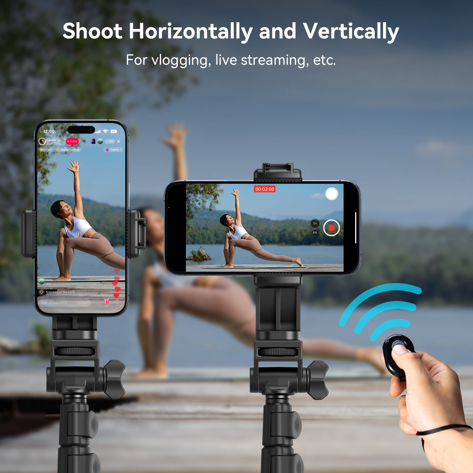 SmallRig Tripod Phone Stand Heavy Duty Selfie Stick với điều khiển từ xa Bluetooth cho điện thoại di động Mirrorless Action Sports Camera Vlogging Tik Tok 4363