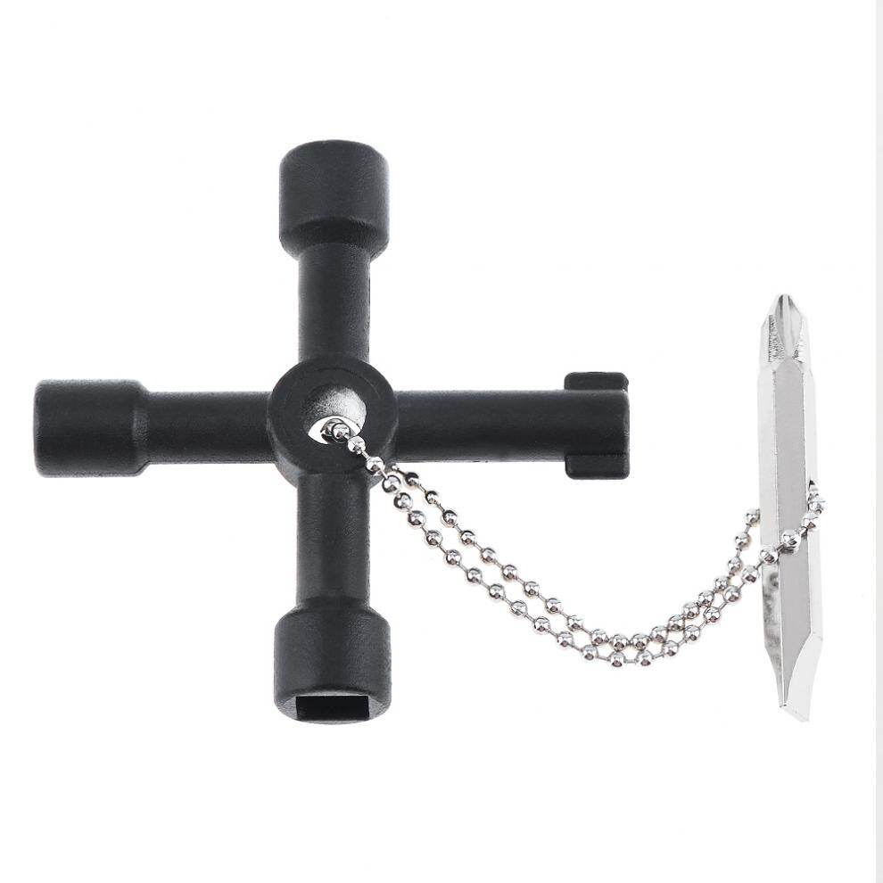 ChgImposs Multi-function 4 In 1 Key Wrench Cross Triangle Plumber for Cabinet Train Elevator