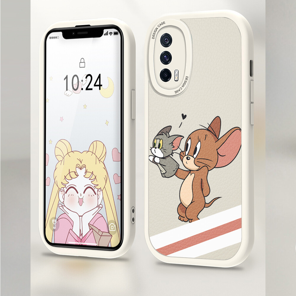 Jizetin Leather Casing For Xiaomi Redmi Note 10 Note 10 5G Note 10 Pro Note 10S Slim Skin Feeling Cartoon Leather Back Casing Soft Silicone PU Leather Cover Phone Case