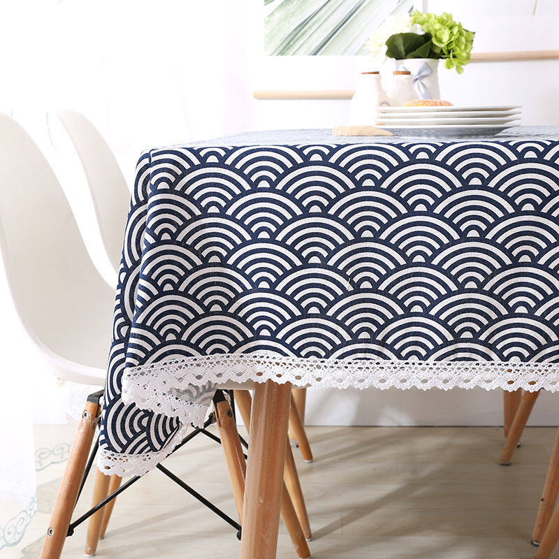 Lovehome Pastoral Style Lace Tablecloth 2 4 6 Seater Rectangular Dining Table Cloth Dustproof Round Table Cover