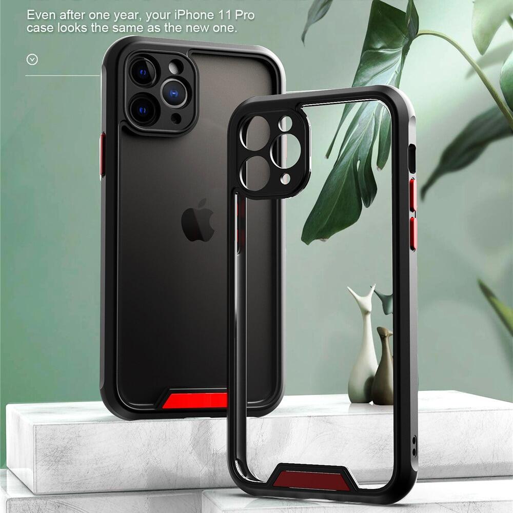 Armor Transparent Shockproof Bumper Phone Case For iPhone 12 13 14 Pro Max 14 Plus  SE 11 Pro Max X XR XS Max 7 8 Plus Camera Protection Acrylic+TPU Cover
