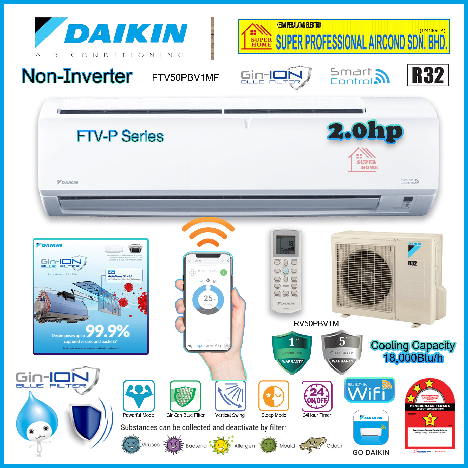 daikin rv50cv1p9