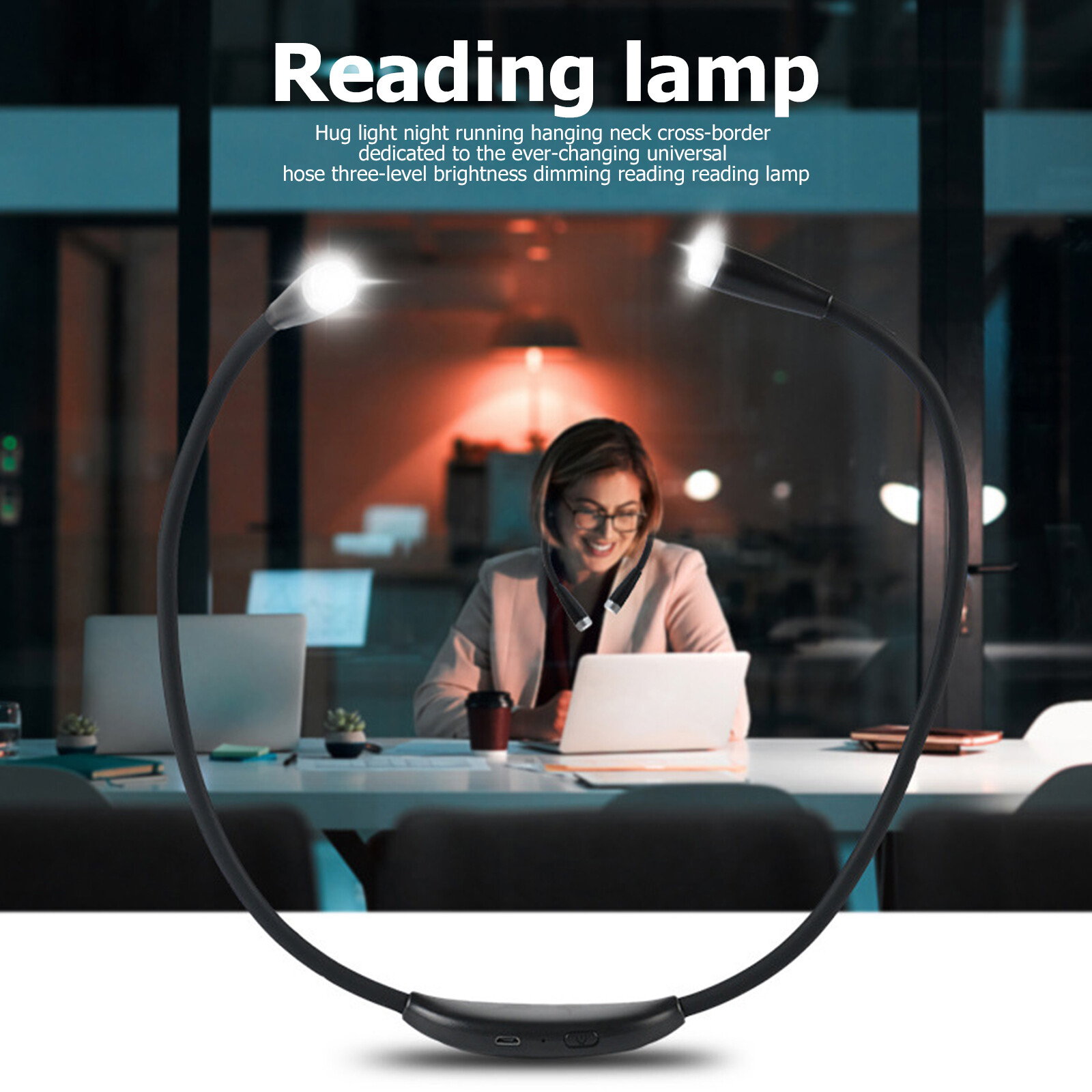 LED Neck Book Reading Light, 3 Brightness Level, Flexible Lamp for Knitting