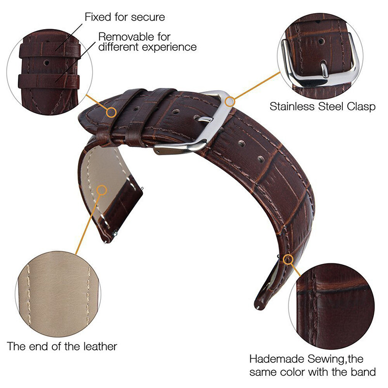 Quality Leather Strap Watch Band for Ticwatch Pro 3 E2 S2 GTX