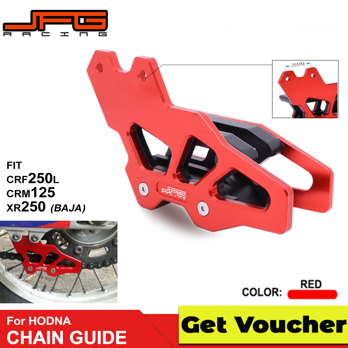 JFG Racing Drive chain guide motorcycle guard tensioner For HONDA CRF300L crf xr200 XR250 BAJA CRF250L CRM125 dirt bike universal slider CNC Alloy Aluminum