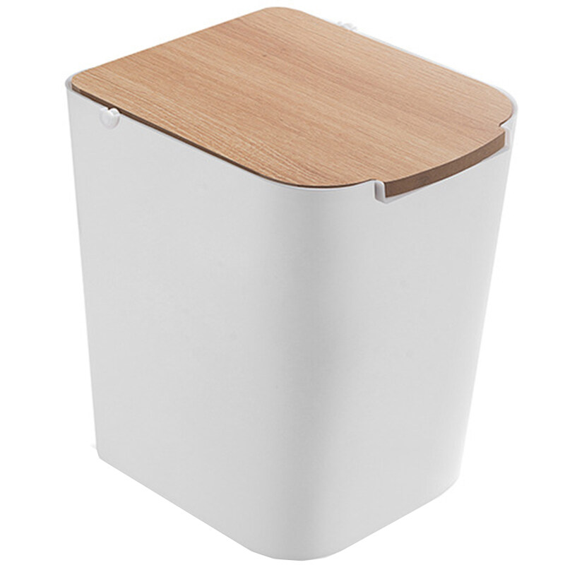 Environmental Trash Can Household Press Storage Bin With Lid Kitchen Bathroom White Lazada Singapore - White Storage Box With Wooden Lid Environmental Trash Can Household Press Storage Bin With Lid Kitchen Bathroom White Lazada Singapore - White Storage Box With Wooden Lid