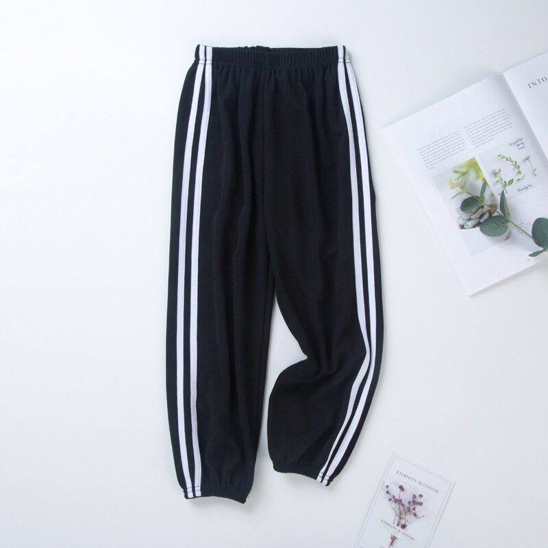 Summer Long Pants 3-12Y Boys Girls Anti Mosquito Pants Unisex Solid Color Long Trousers Baby Thin Casual Loose Beach Pants