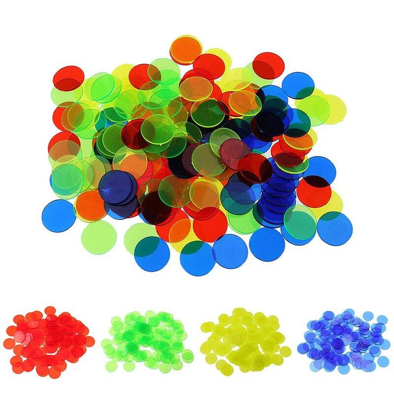 100Pcs Montessori Learning Education Math Toys Learning Resources Color Plastic Coin Bingo Chip Children Kids Classroom Supplies