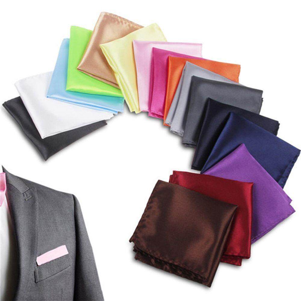 Square Solid For Wedding Dress Party Handkerchief Pocket Square Hanky Silk
