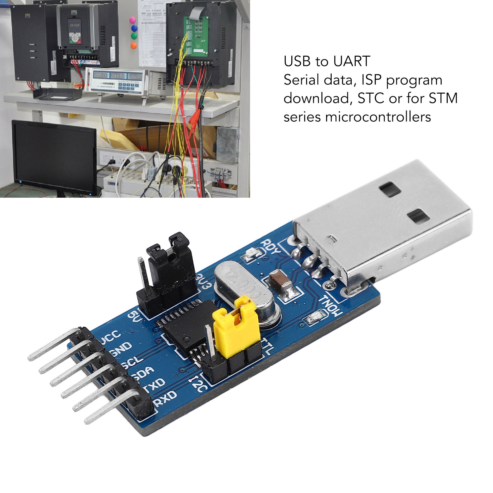 USB To I2C Converter Module, USB To UART Converter Adapter Module Portable Jumper Wire for Laboratories
