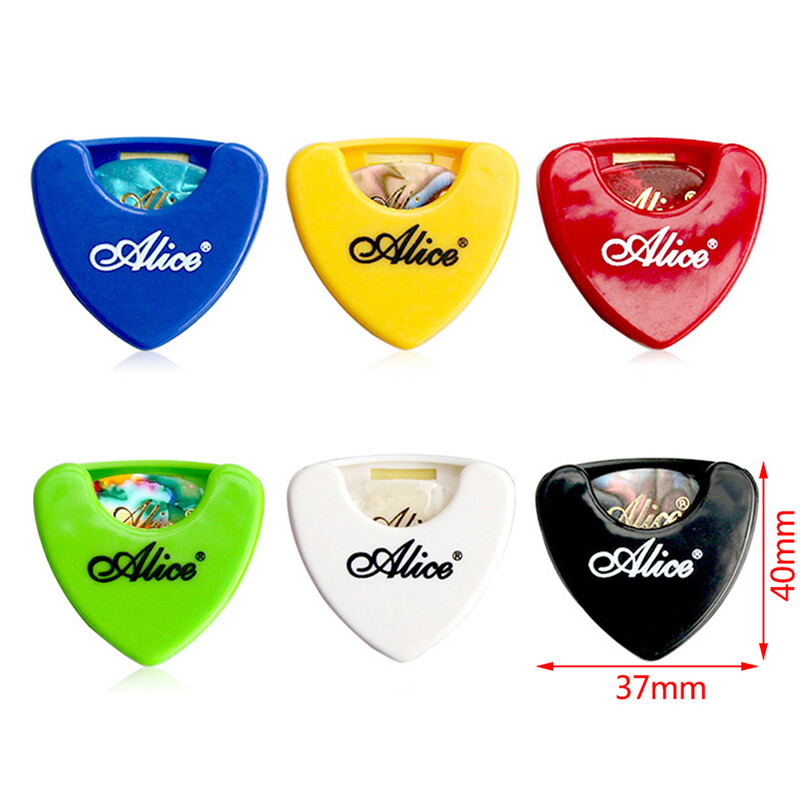 Guitar Pick Holder Plastic Plectrum Case Mediator Storage Self Adhesive