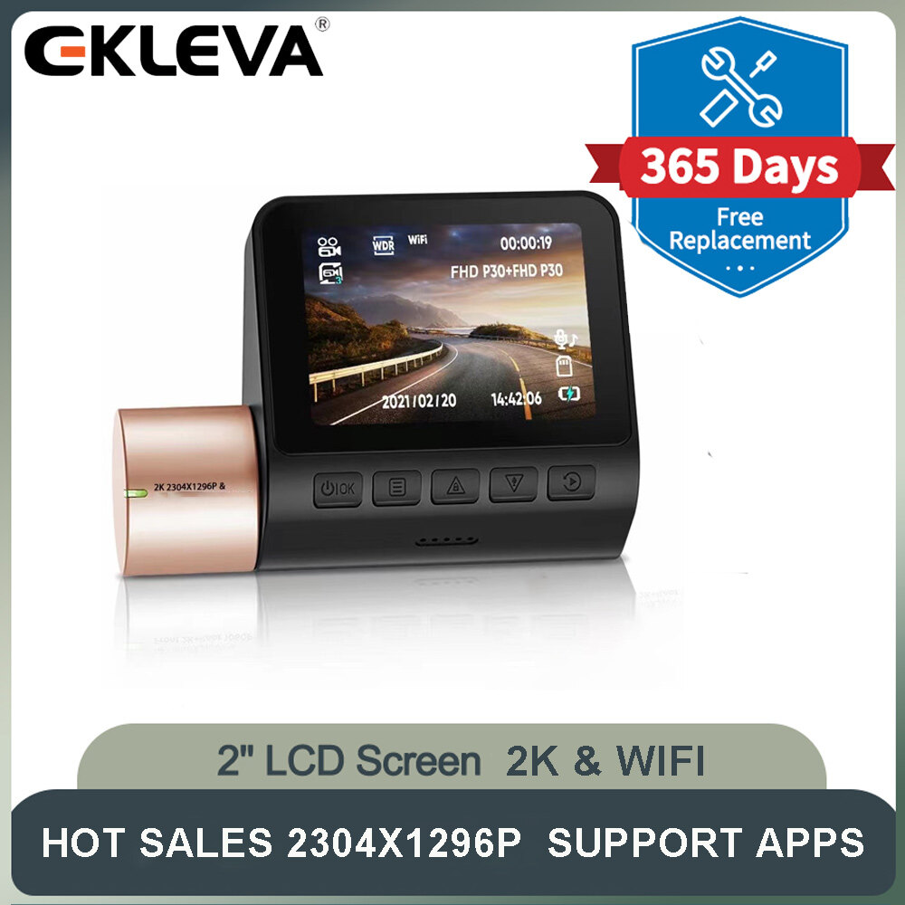 Ekelva global version dash cam fhd 2k car dvr built-in wifi 2'' lcd screen car dvr night vision 24h parking surveillance auto recorder