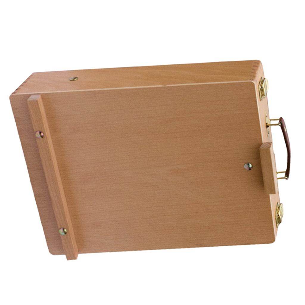 Baoblaze Premium Wooden Sketch Box Easel, Arts Supplies, Table Artists Easel, Adjustable Desktop Tabletop Storage Box Easel for Drawing Painting Sketching