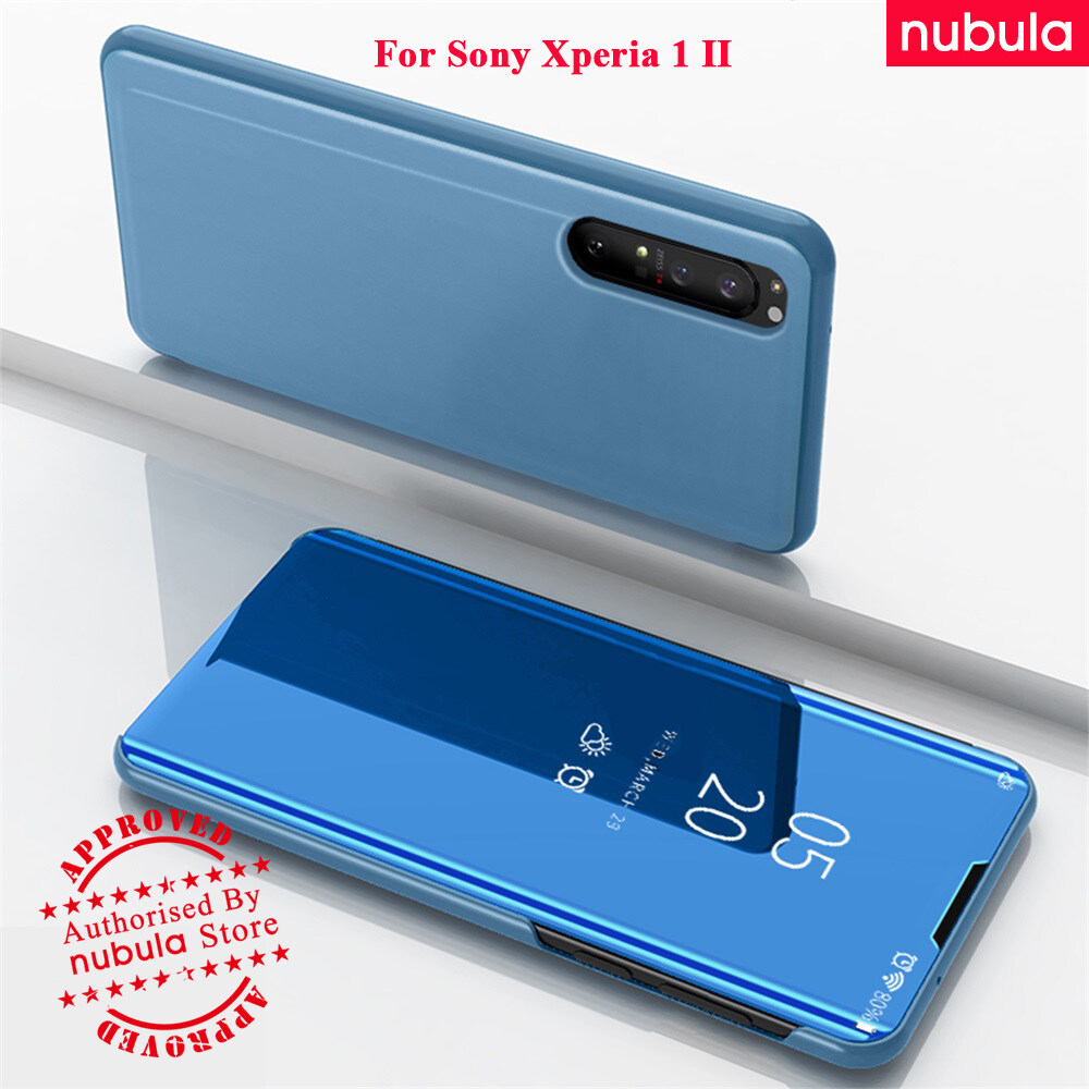 NUBULA สำหรับ Sony Xperia 1 II (6.5นิ้ว) เคสพลิก Luxury Mirror Clamshell กรณี Hard Flip ฝาครอบฟิล์มป้องกันสำหรับโซนี่ Sony Xperia 1 II สี สีฟ้า สี สีฟ้ารูปแบบรุ่นที่ีรองรับ Sony Xperia 1 II