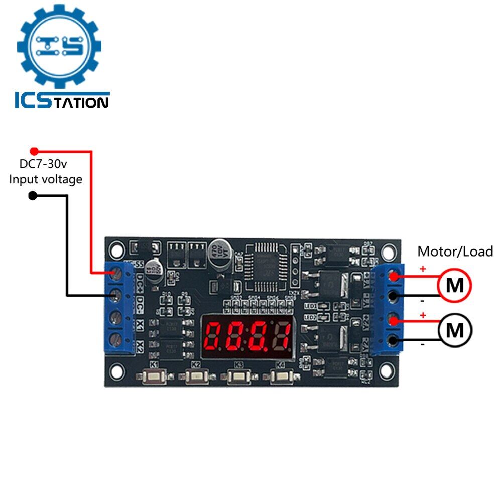 Dual MOS Digital Time Delay Relay Module Trigger Cycle Timer Switch 0.01S-999M Automatic Control For Power-On Delay On/Off Electrical Circuitry