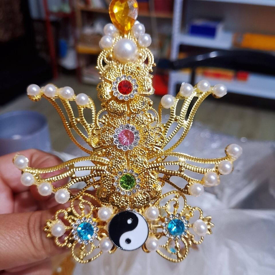 116 inch double dragon playing with beads, Phoenix crown, three clear crown hat, dragon crown man, Phoenix crown, three great masters of Hu, gossip statue hat, men's style
