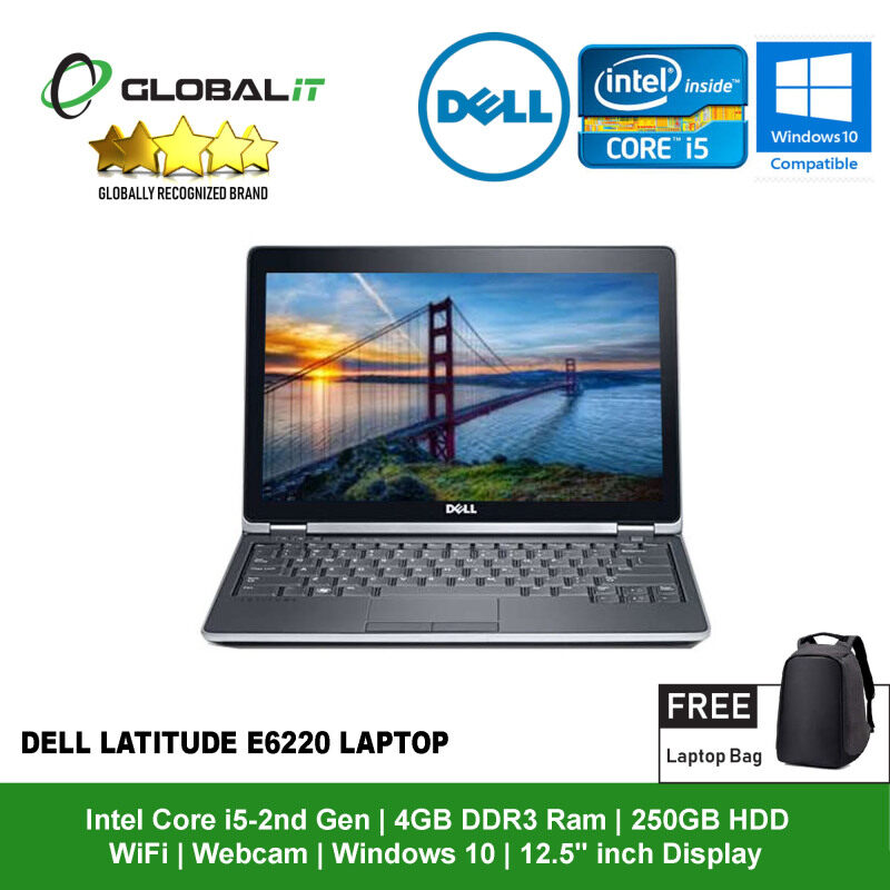 (Refurbished Notebook) Dell Latitude E6220 Laptop / 12.5 inch LCD / Intel Core i5-2nd Gen / 4GB DDR3 Ram / 250GB HDD / WiFi / Windows 10 / Webcam Malaysia