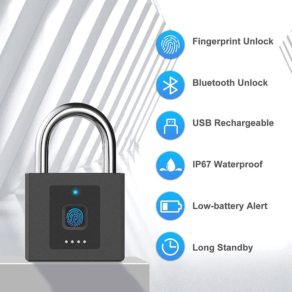 Elinksmart Ổ khóa vân tay Elinksmart Khóa cửa thông minh Kết nối USB Sạc Bluetooth Không thấm nước Chống rỉ Trong nhà Ngoài trời