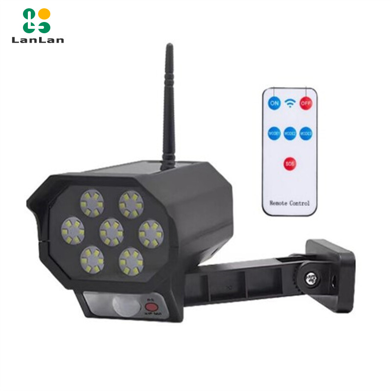 LanLan 42led Solar Security Light Motion Sensor Simulation Outdoor Fake Camera Rural Garden Wall Lamp Waterproof