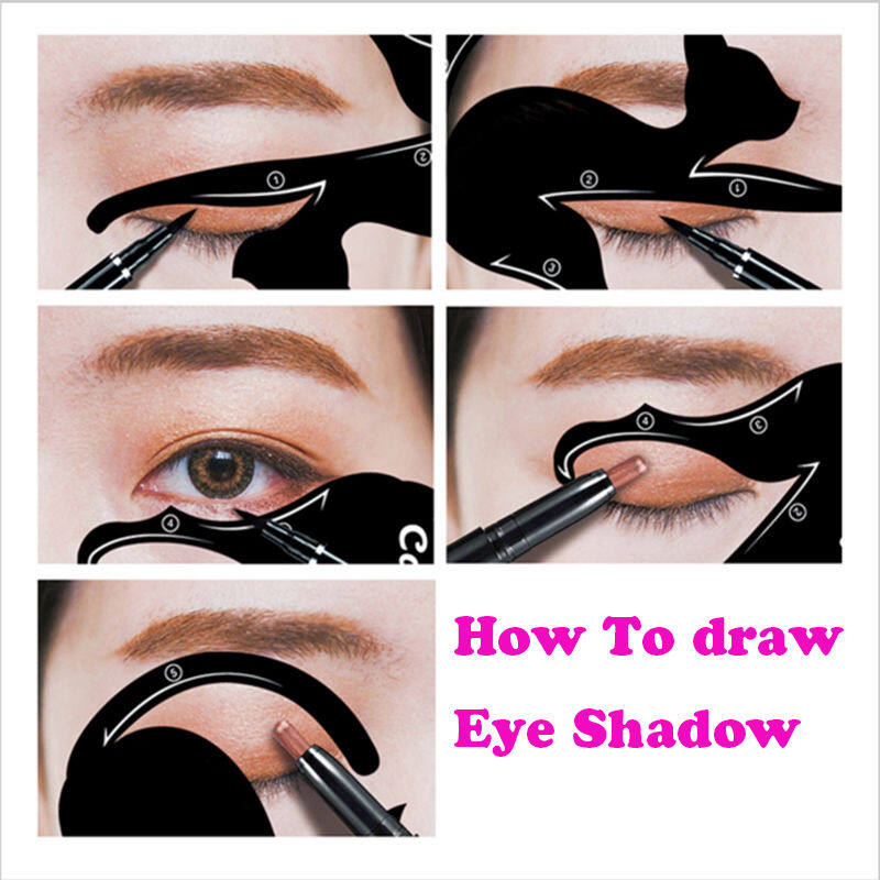 Ladymagic Eye Makeup Stencils Eyeliner Stencil Shaping Stencil Tools Eyeshadow Template Tool Card