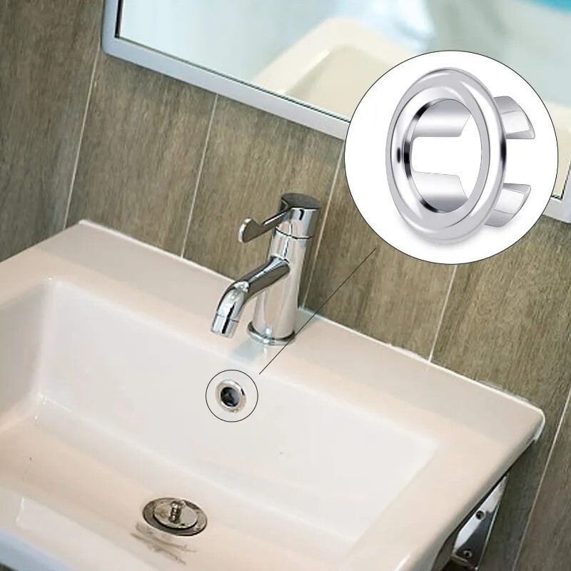Yespery phòng tắm nhà bếp chèn bồn rửa bồn rửa tràn Vòng hộ gia đình tràn lỗ trang trí O-Nhẫn chèn nắp tròn thay thế