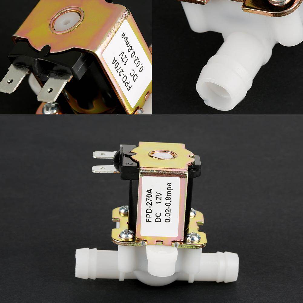 chasoee DC12V OD12mm Plastic Electromagnetic Valve Normally Closed Water Inlet Flow Switch