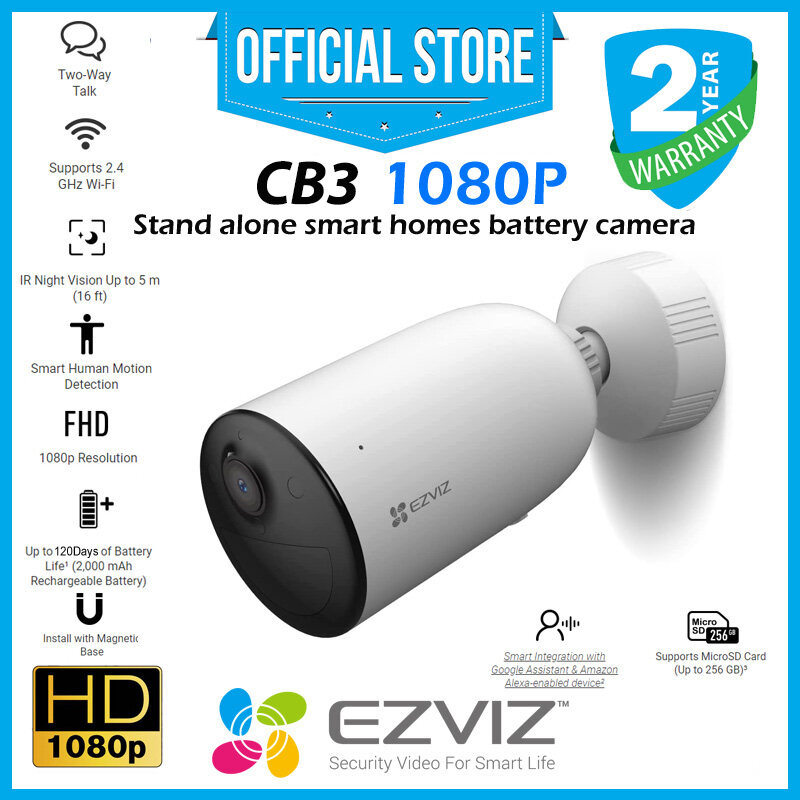 EZVIZ CB3 C3A 1080P Resolution Indoor/Outdoor Battery Powered Wireless ...