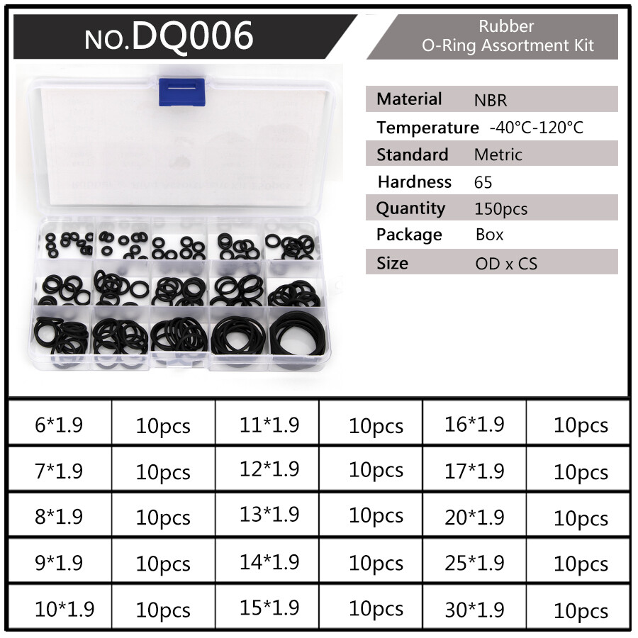 Versatile DIY Tool Kit Oring Soft Round Thickness CS 1mm 1.5mm 1.9mm 2.4mm Black NBR Nitrile Rubber Seal Gasket Sealing With Box
