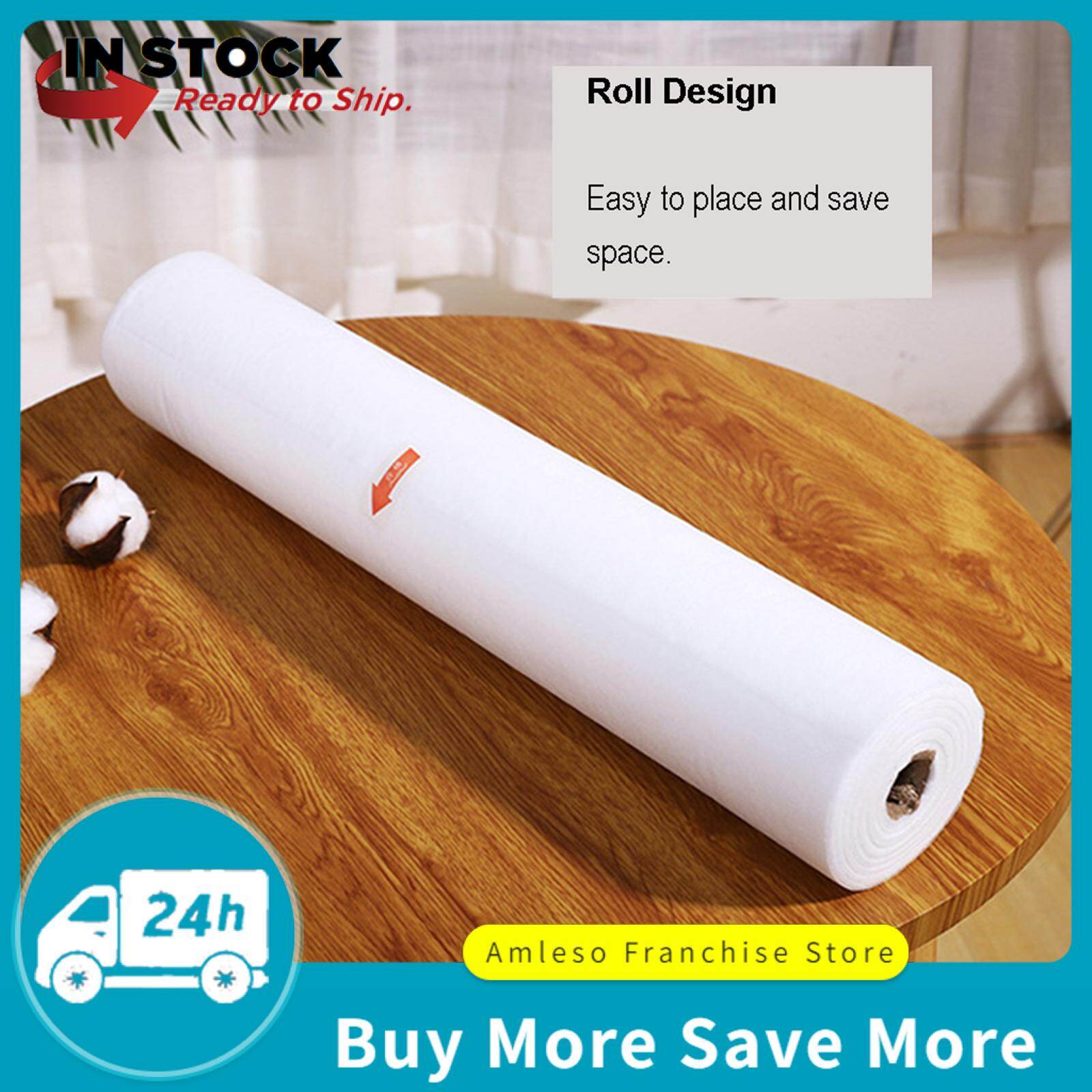 Amleso 1 Roll White Disposable Non-Woven Exam Bed Cover, 100 PCS Feet Massage Bed Sheets Disposable Bed Sheets Table for SPA Beauty Salon Massage