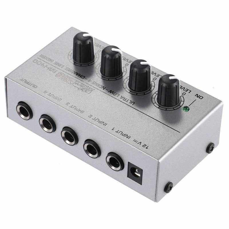 MX400 Siêu Nhỏ Tiếng Ồn Thấp 4 Kênh Line Mono Trộn Âm Thanh Với Bộ Đổi Nguồn