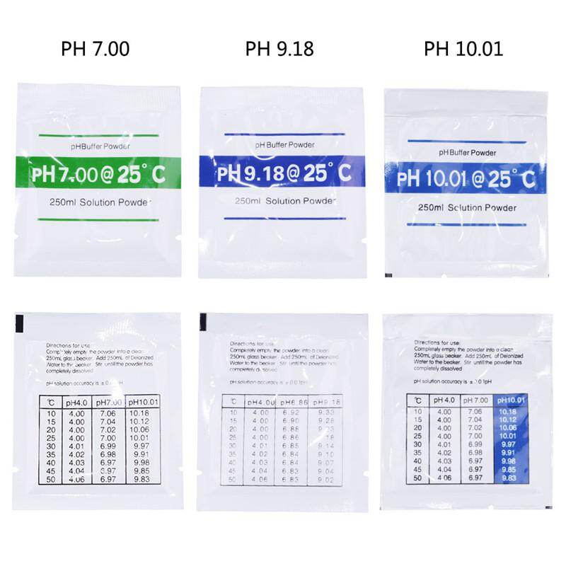 5pcs/lot PH Buffer Powder for PH Test Meter Measure Calibration Solution 4.01/6.86/7.0/10.01/9.18 Calibration Point