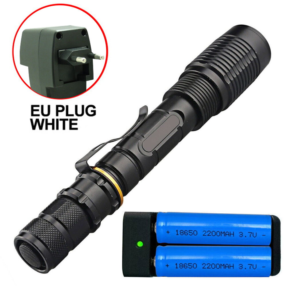 Original 350000lm siêu zoom đèn pin Tactical T6 LED Torch đèn pha cho cắm trại ngoài trời-INTL