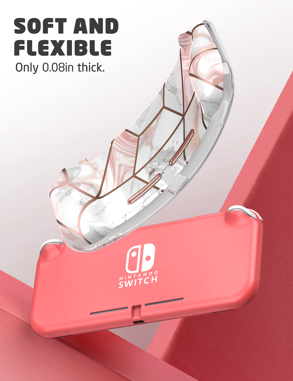 Ốp Mumba Cho Bộ Chuyển Đổi Nintendo Lite 2019 [Dòng Thunderbolt] Vỏ Bảo Vệ Trong Suốt Với Tay Cầm TPU
