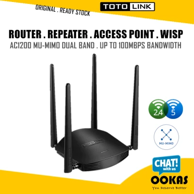 TOTOLINK A800R AC1200 MU-MIMO Dual Band Wireless WiFi Access Point / Extender / Repeater / Router