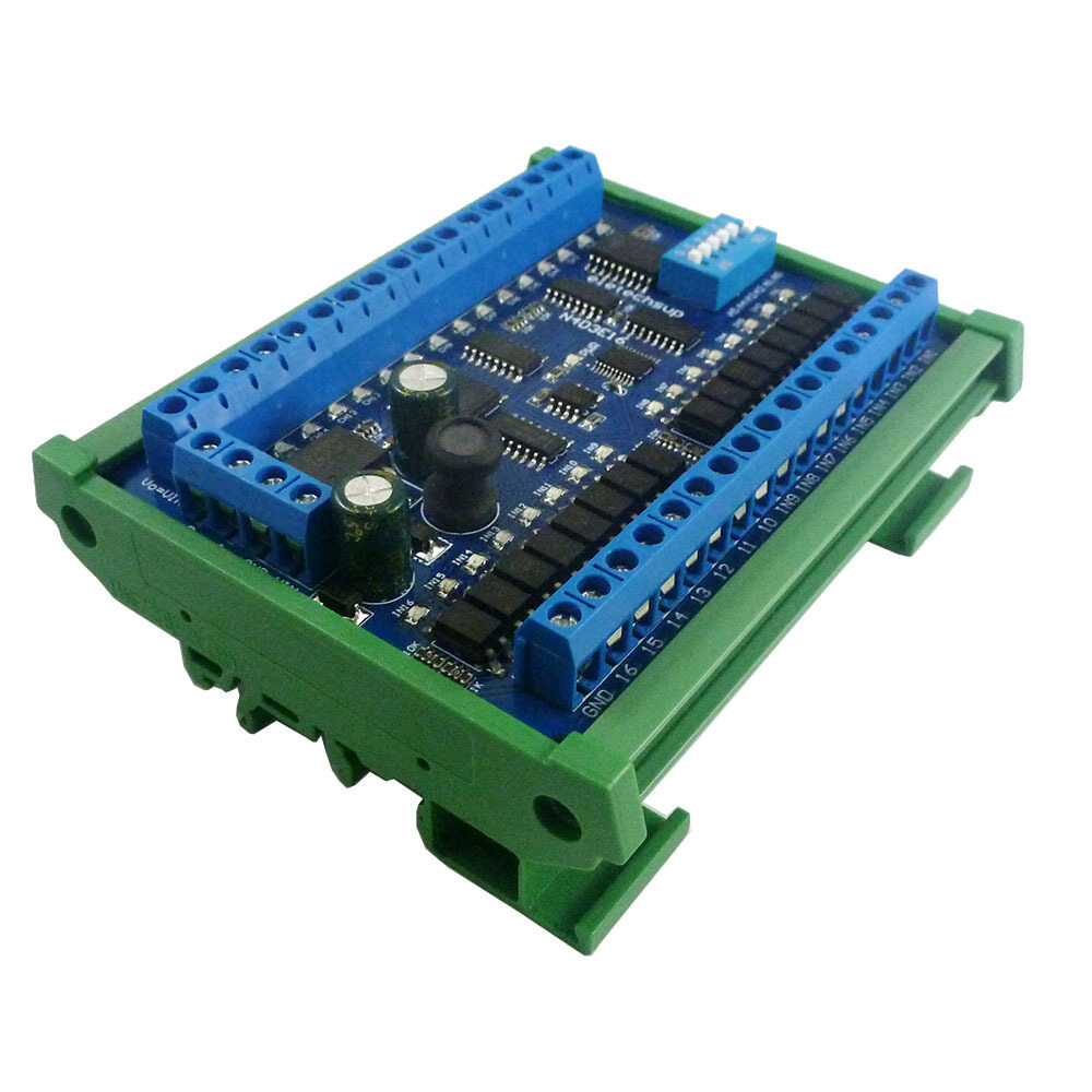 Dc 6.5-30v 16ch rs485 input output port remote control switch plc io expansion board din35 modbus rtu npn low level module