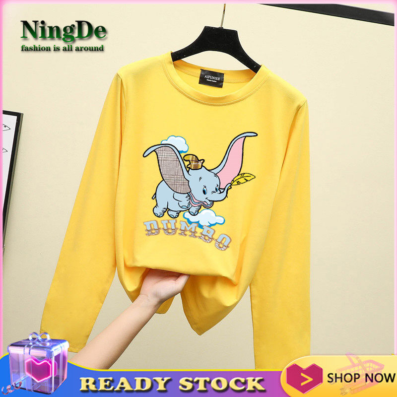 Long Sleeve T-Shirt Fashion Dumbo Print 